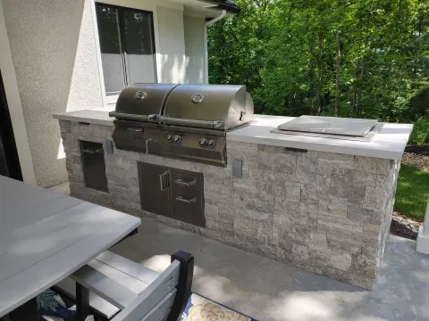 Outdoor grill island